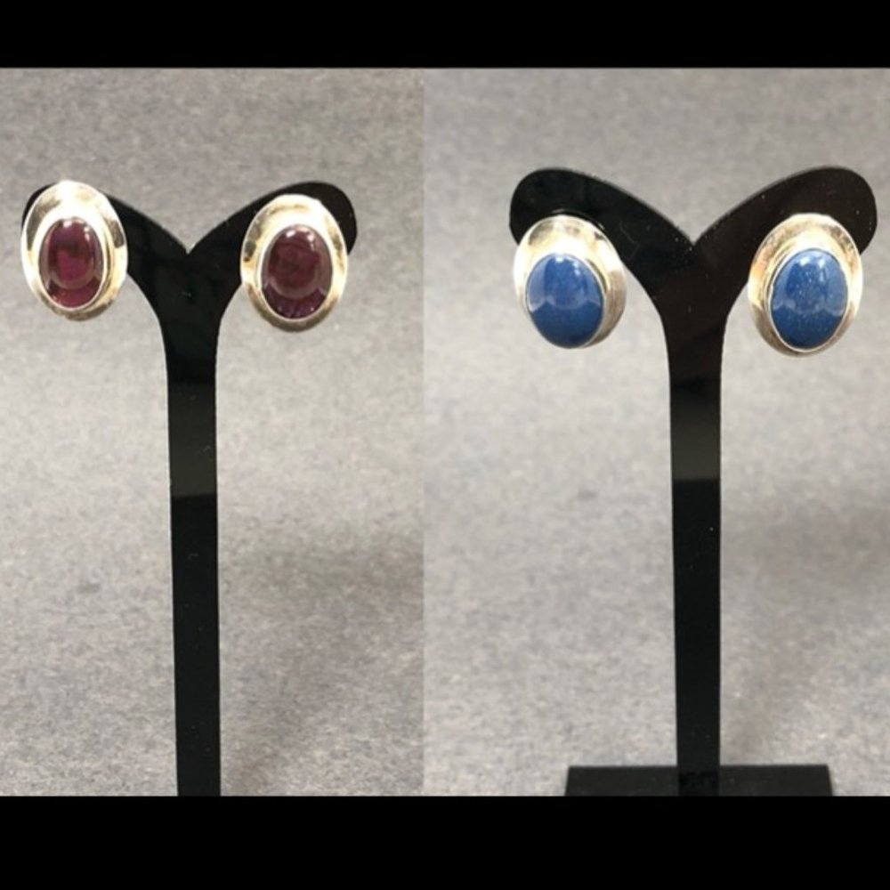 2 Pairs of Earrings - Lapis Lazuli & Amethyst